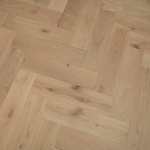 Tradition Engineered Oak Parquet Flooring, Herringbone, Natural, Invisible Finish, 150x14x600mm
